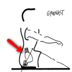 Gymnast rowing posture