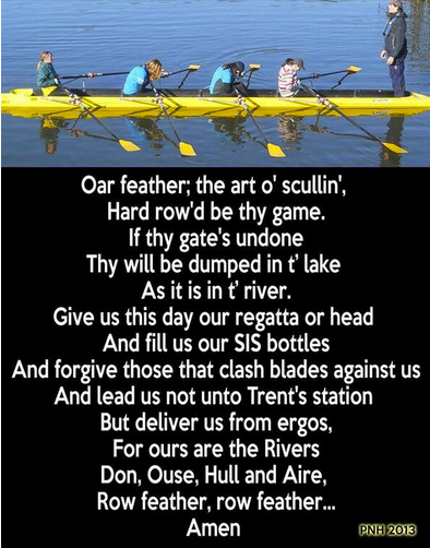 The Lord's Prayer for Yorkshire Rowers