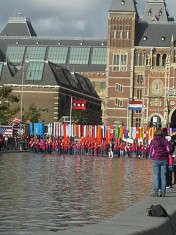 Rowing nations' flags Amsterdam