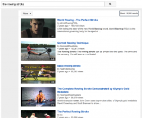 You Tube videos of the rowing stroke