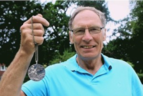 Tim Crooks with his 1976 Olympic Silver medal
