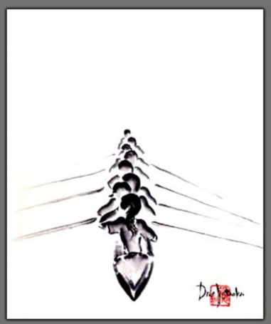 Drue Kataoka japanese brush technique artist rowing eight