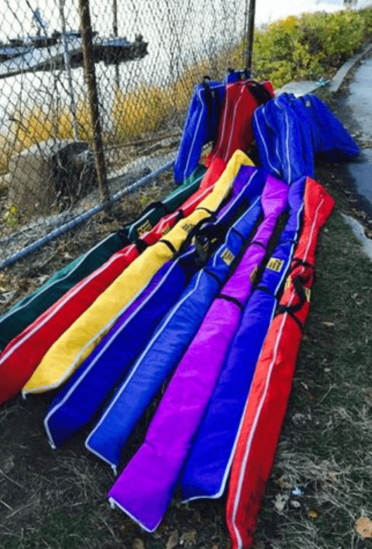 Oar bags and rigger bags for rowing