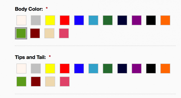 Colours for boat Bags