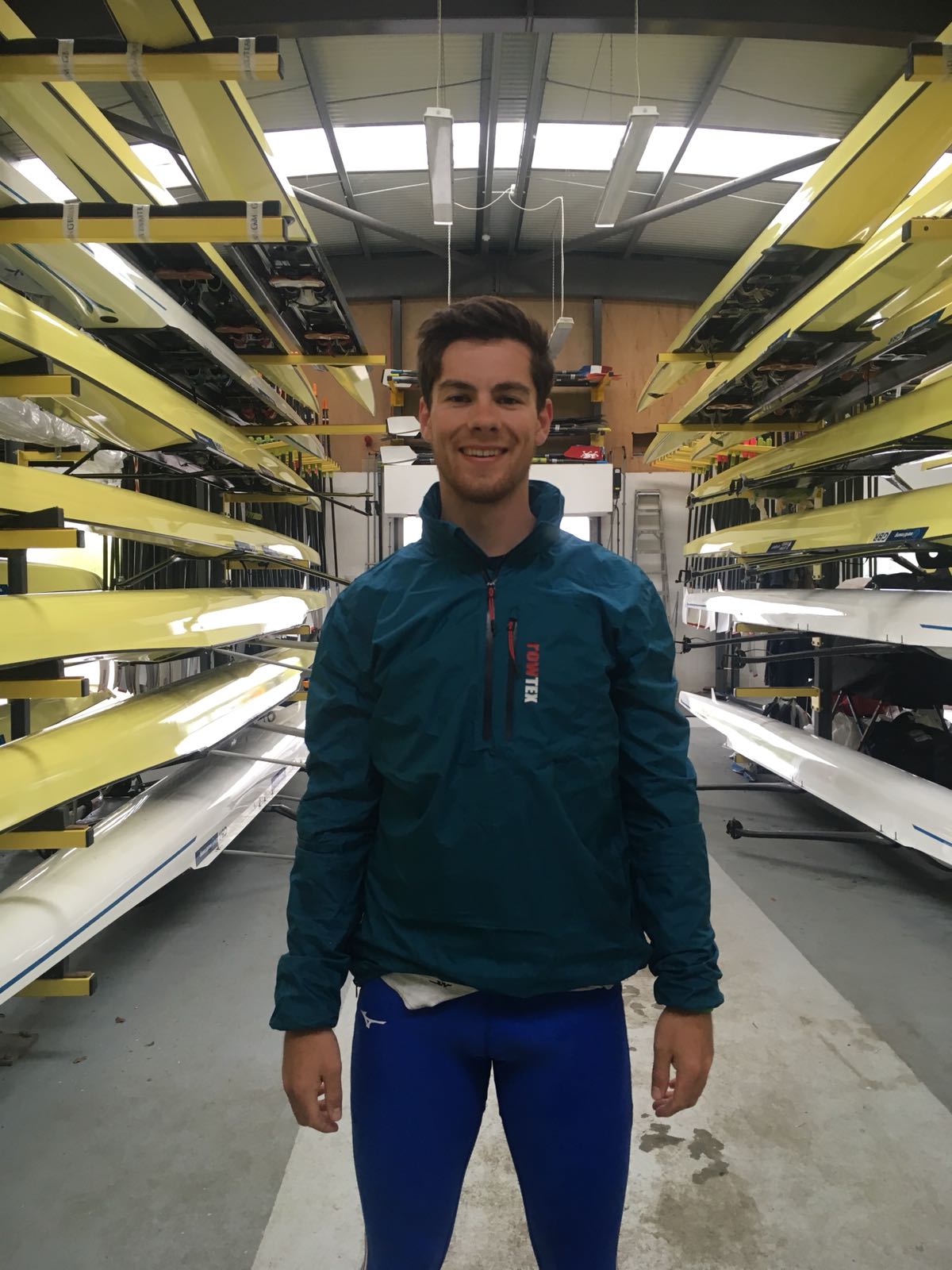 Angus Groom tests the rowing anorak