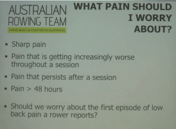 Rowing Back Pain, acceptable pain, rowing back injury